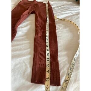 Brown Balletcore Woodland Fairy Athleisure Leggings w/Slit Pattern